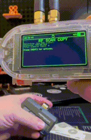 RF Scan Copy mode listening while I press the remote